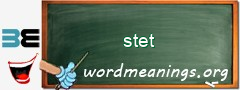 WordMeaning blackboard for stet